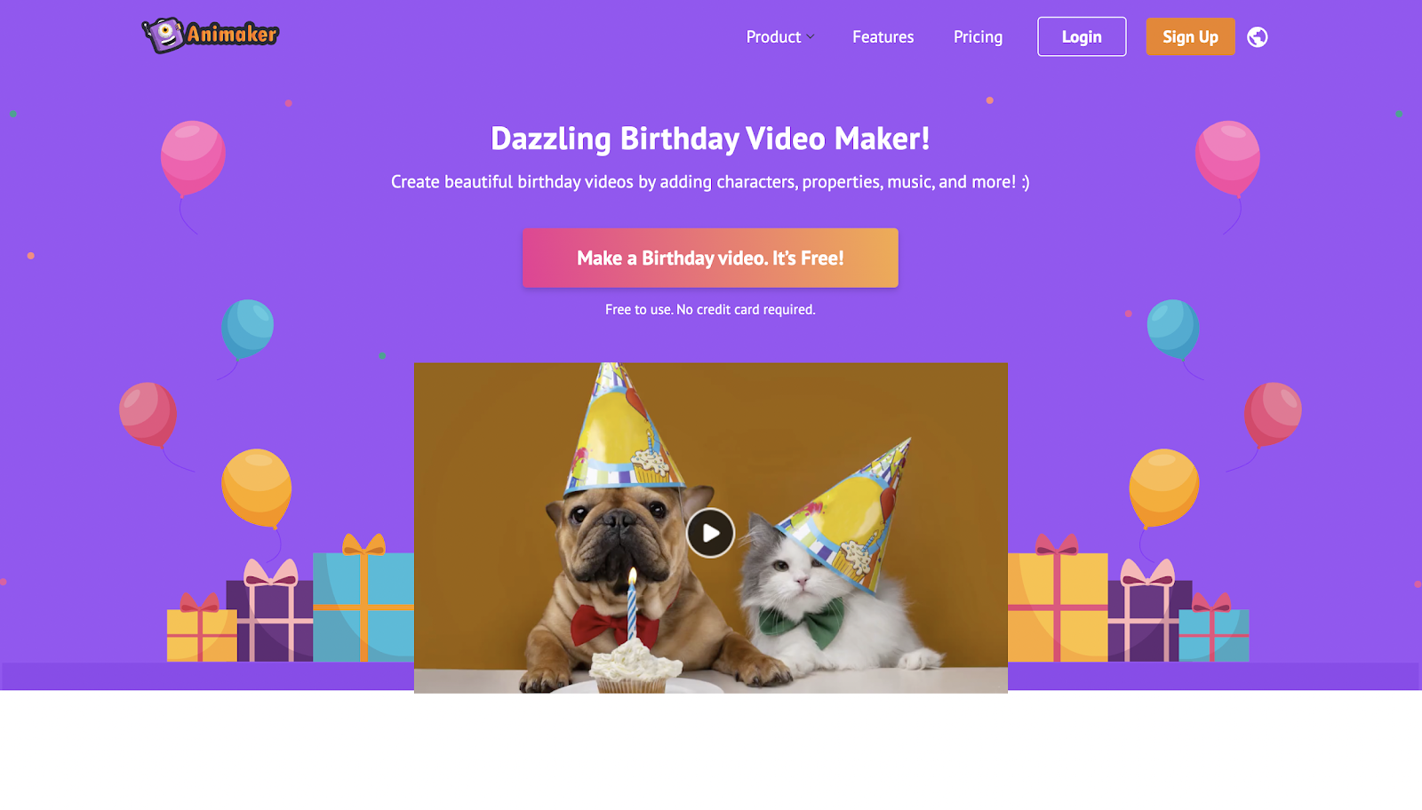 Birthday Video Maker Homepage