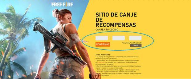 Free Fire - Canjear códigos de Free Fire