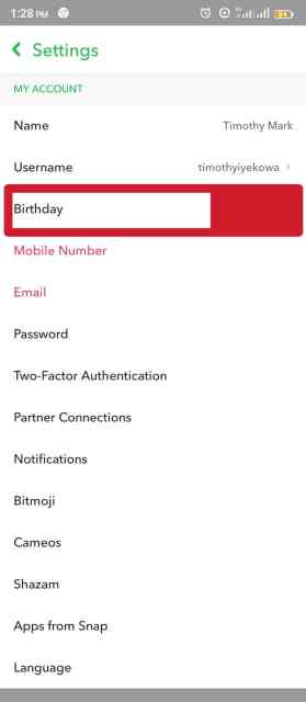 How To Change Your Birthday On Snapchat