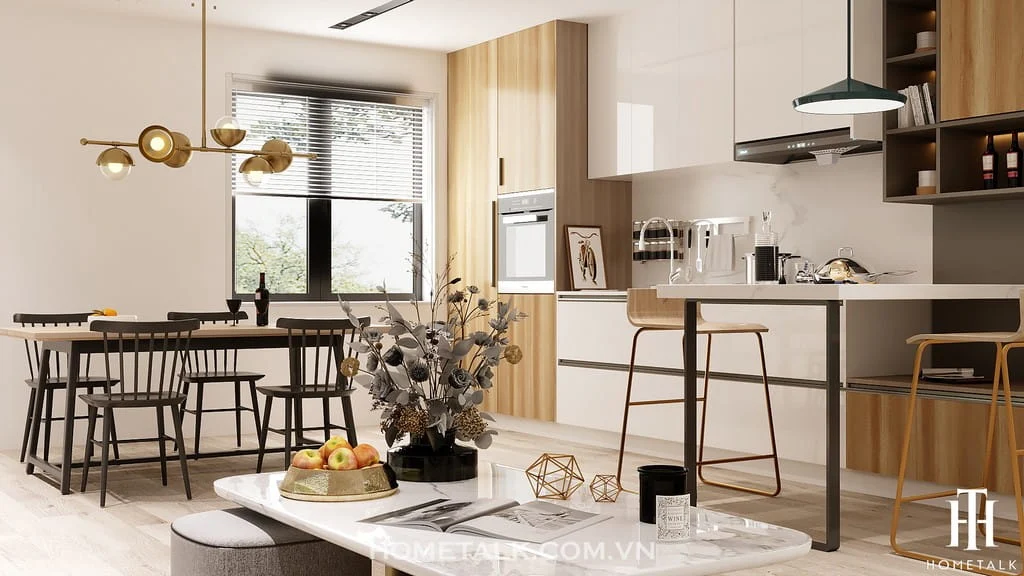 thiết kế nội thất phòng bếp châu Âu