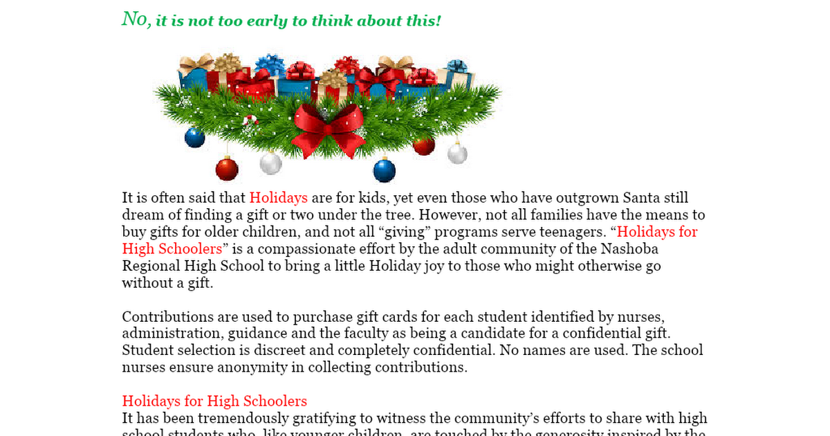 Holidays for Highschoolers-newsletter 2020.doc
