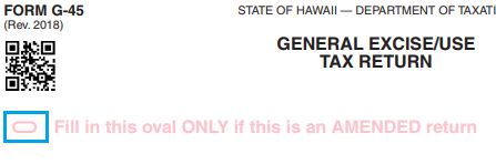 Form G-45 Hawaii General Excise Use Tax Return