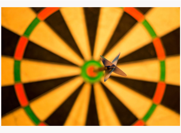 A dart on a target.