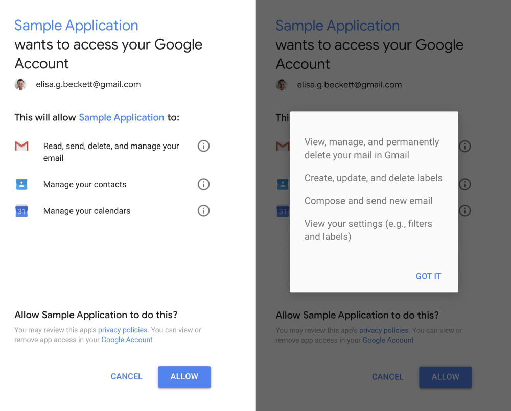 Security Checkup shows all third-party apps that have access to you data
