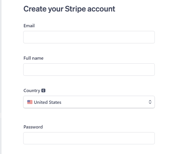 Sign up for Stripe