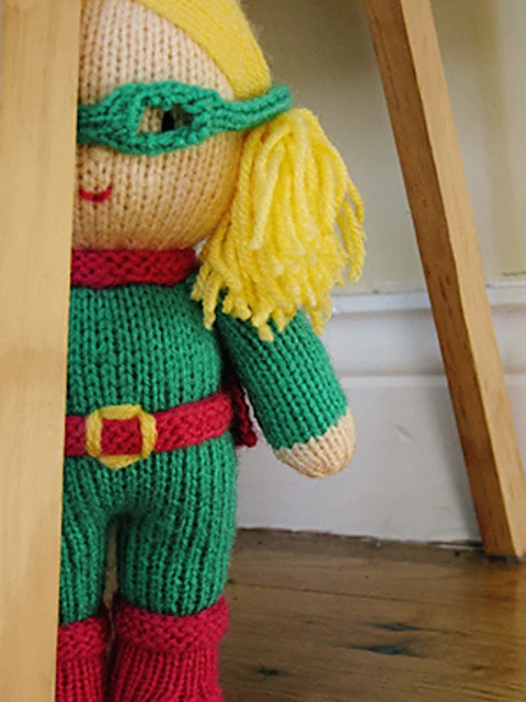 superhero knit doll