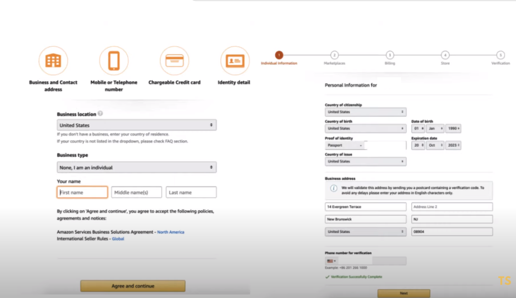 signup process