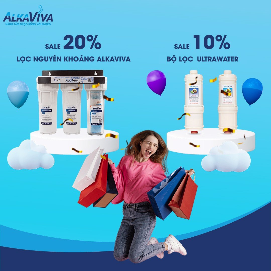 MÁY LỌC NƯỚC ĐIỆN GIẢI ALKAVIVA – SIÊU ƯU ĐÃI 20/10, MANG SỨC KHOẺ ĐẾN GẦN NÀNG HƠN