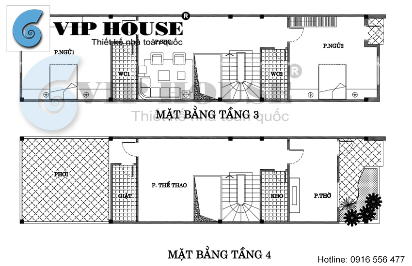 3 mẫu thiết kế nhà 5x20m có thang máy