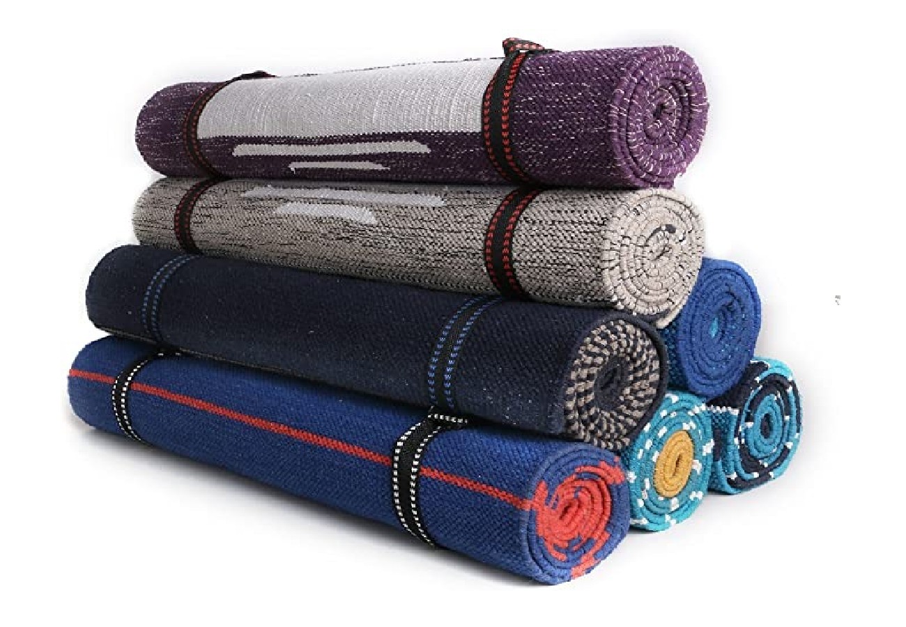 WMX KD Handwoven Cotton Yoga Rug