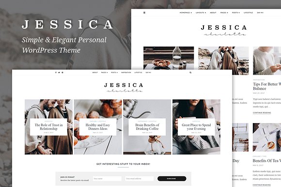 Tema de blog pessoal de Jessica