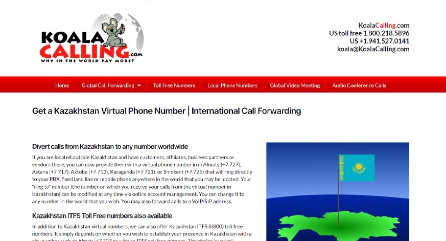 KoalaCalling Kazakhstan Virtual Phone Number