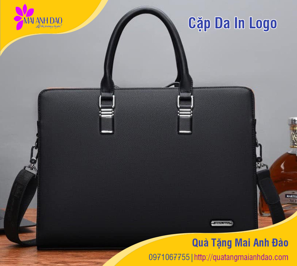 Quà Tặng Mai ANh Đào - Quà tặng cặp da in logo giá rẻ