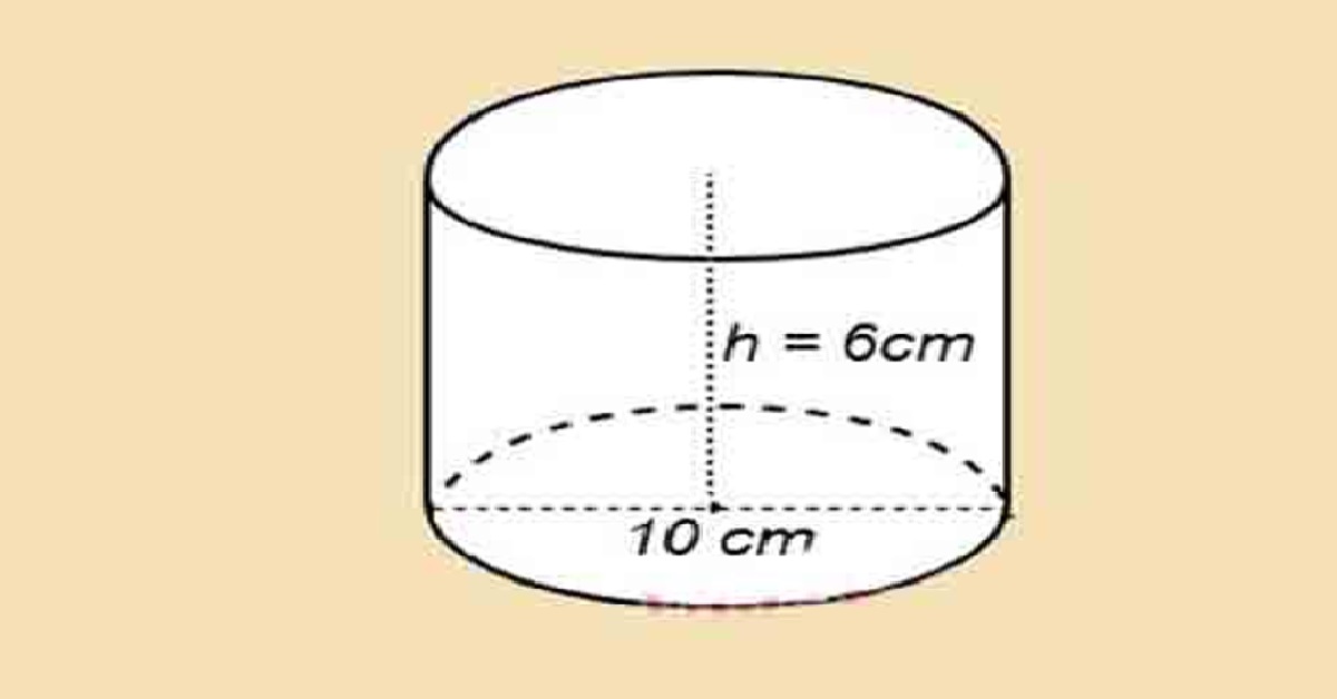 Ví dụ về cách tính diện tích toàn phần của hình trụ