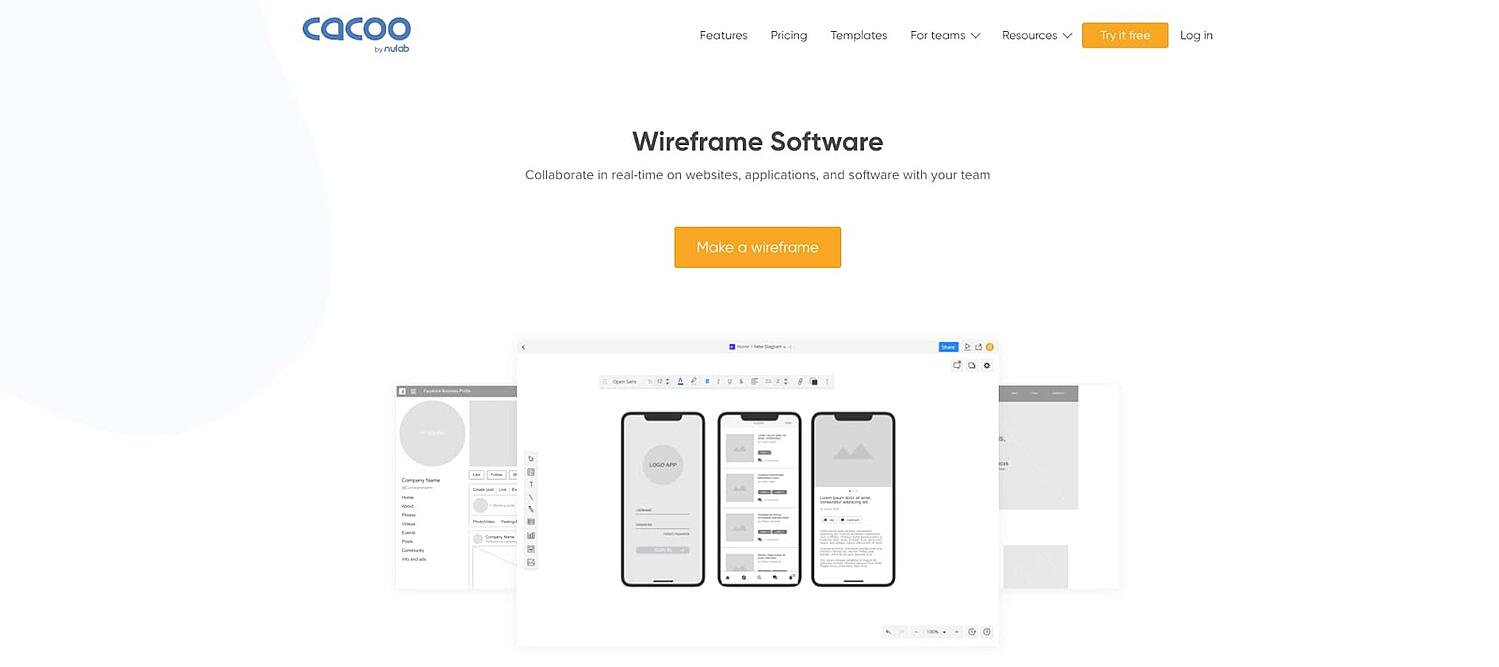 Best Paid Wireframe Tools: cacoo