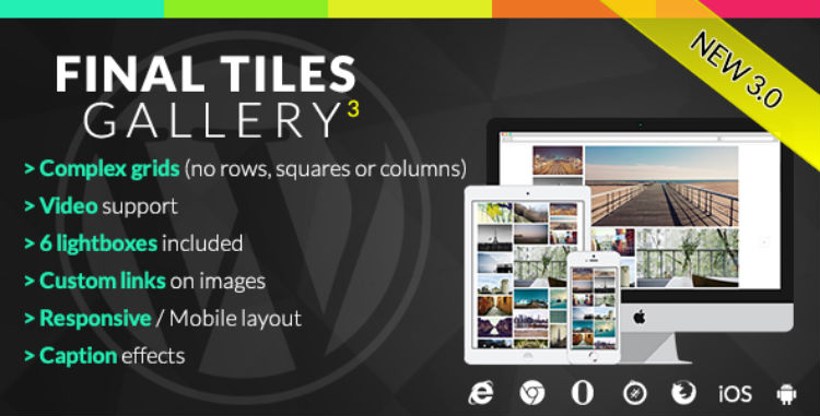 Galeria de grade de telhas finais para WordPress