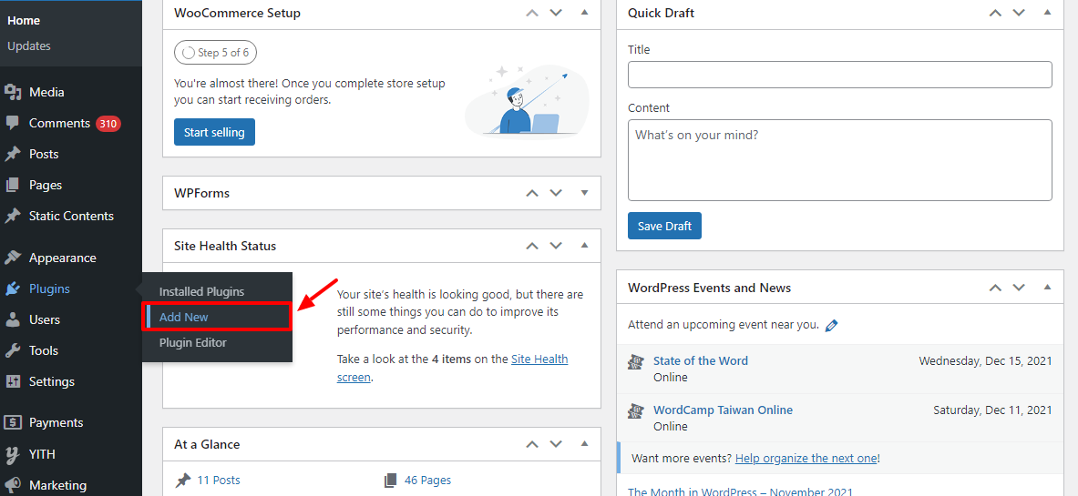 instalando o plugin wp guidant wordpress