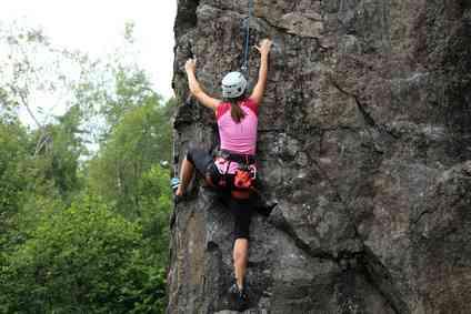 vertical rock climber woman