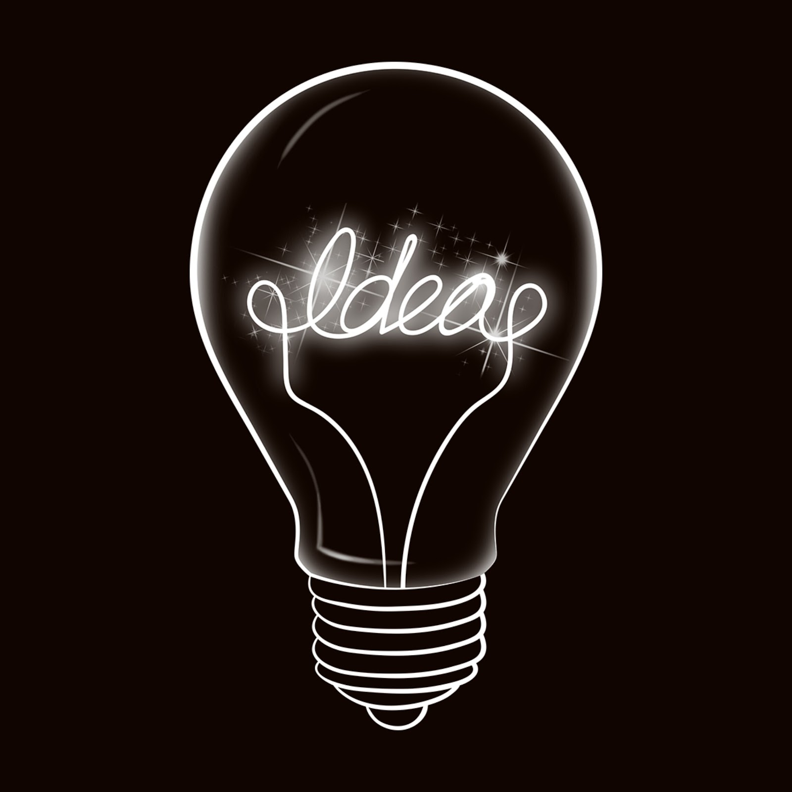 Lightbulb with word ideas inside. Introduces next topic about demonstrative speech ideas. 