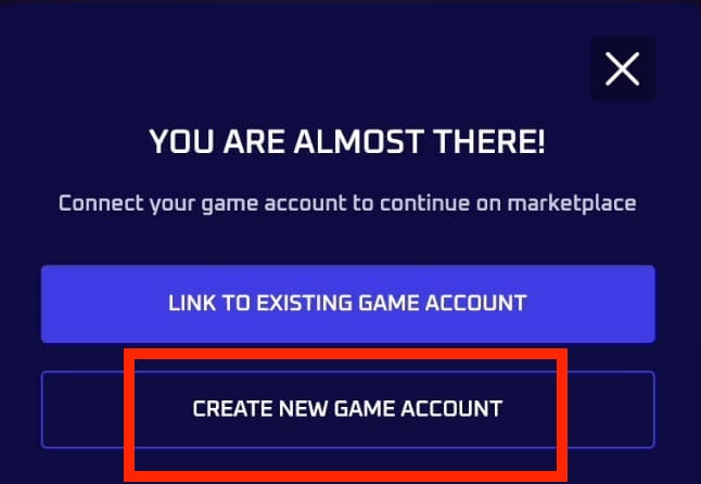 「CREAT NEW GAME ACCOUNT」をクリック