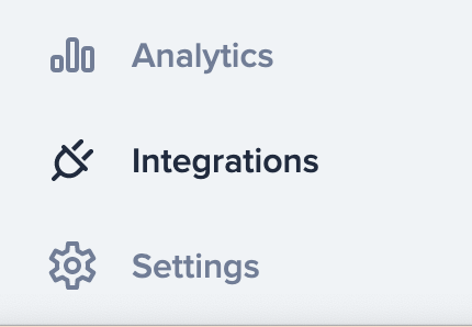 integrations tab within the simpletexting dashboard