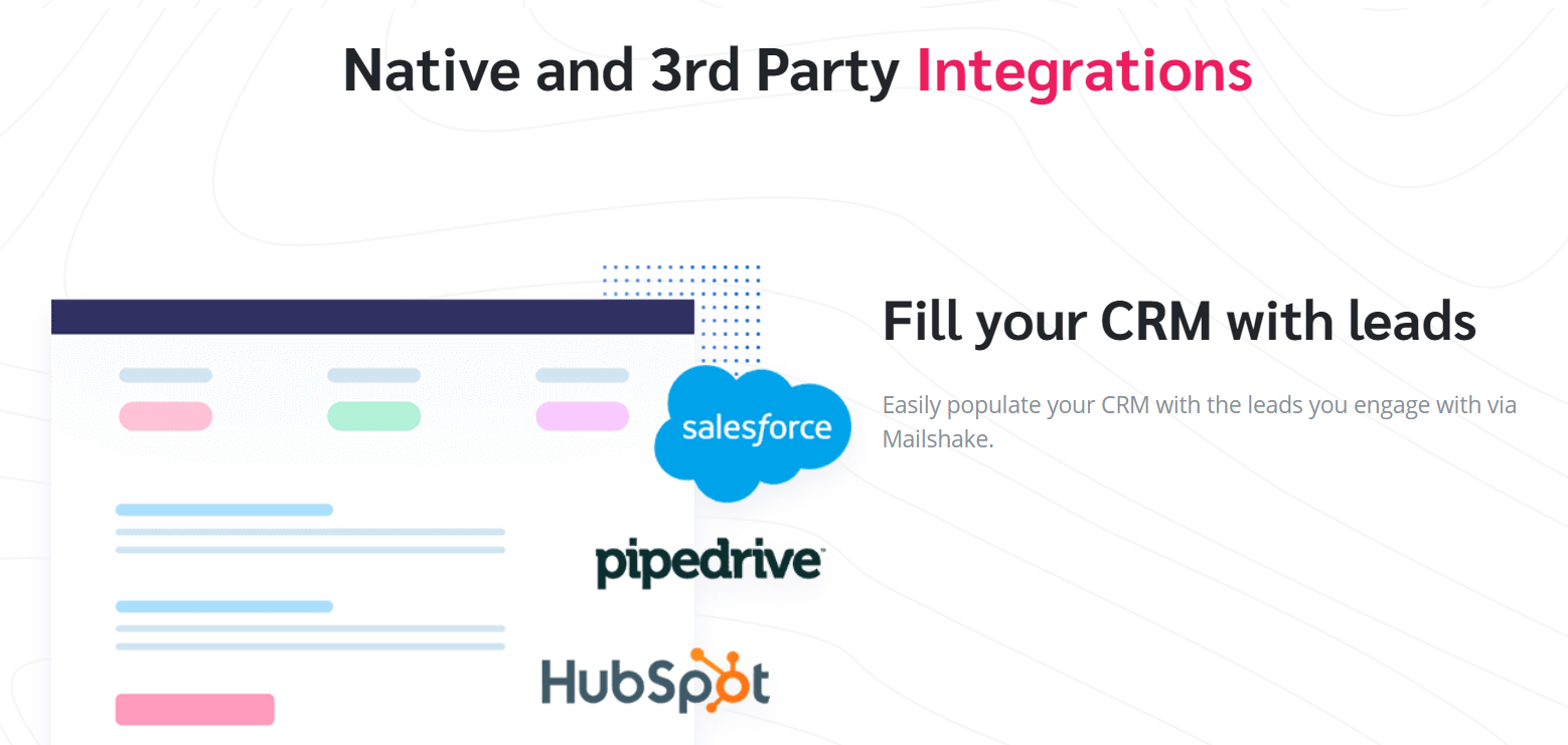 Mailshake integrates with third parties.