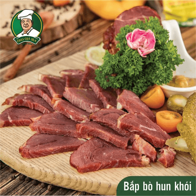 Sản phẩm bắp bò hun khói IKA