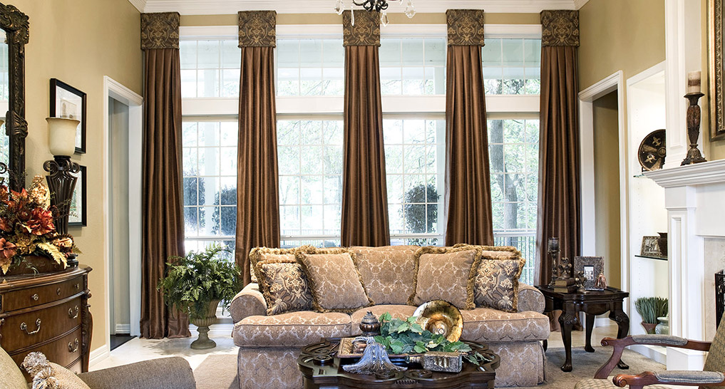two tone curtains for tall windows