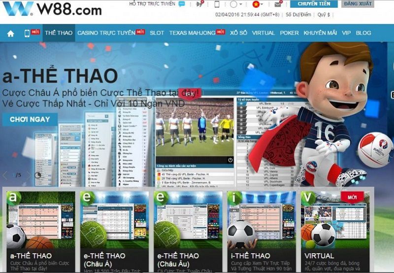 Cá độ thể thao tại W88