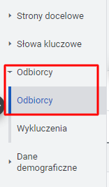 ustawianie odbiorców