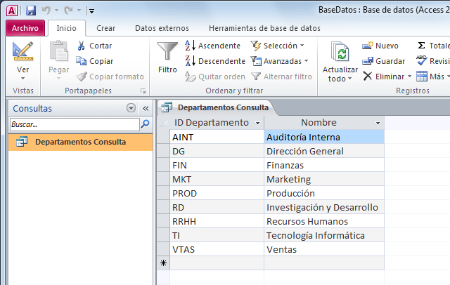 Resultado de imagen para Consultas en access