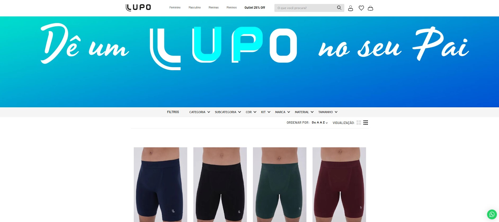 Landing page de Dia dos Pais da Lupo