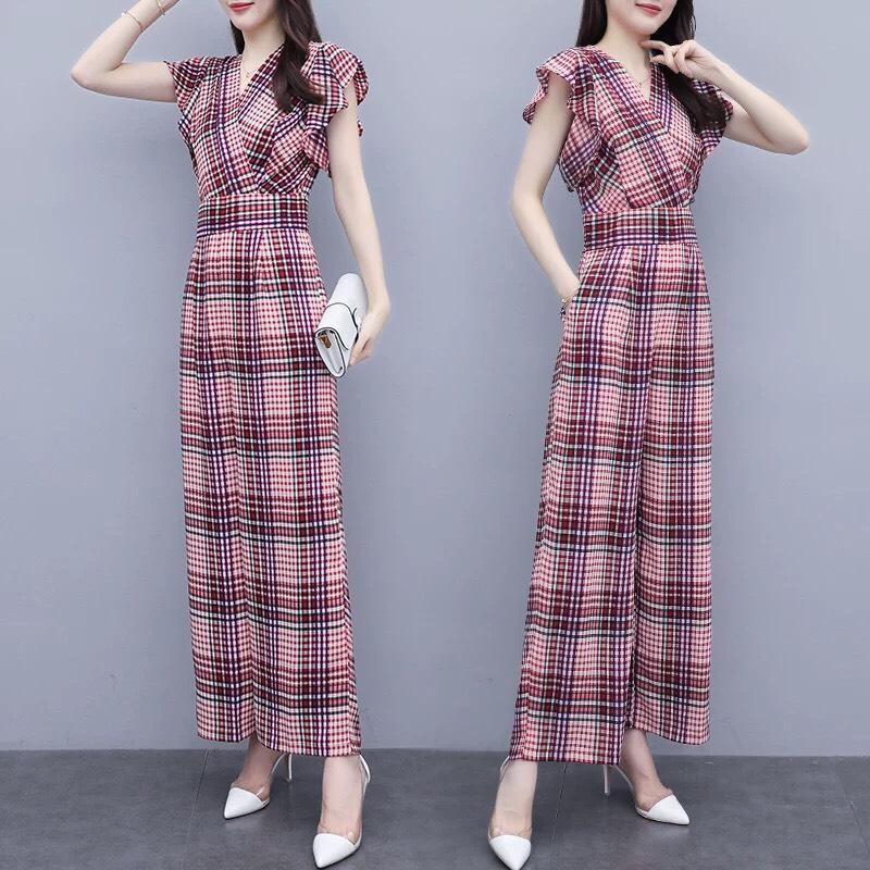 JUMSUIT CỔ V TAY BÈO CAO CÂP-HN672