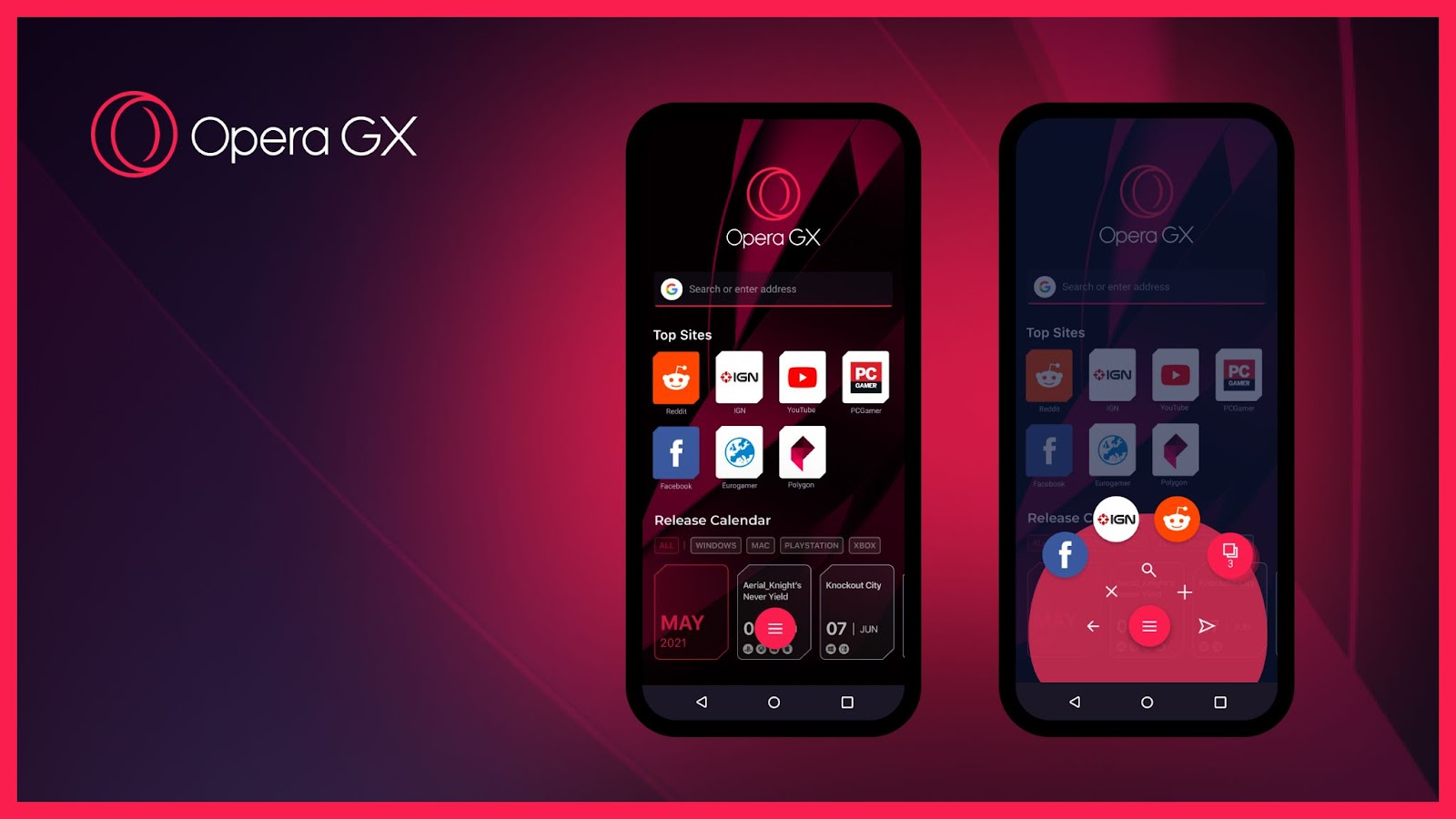 Fast Action Button with haptic feedback in Opera GX Mobile Beta