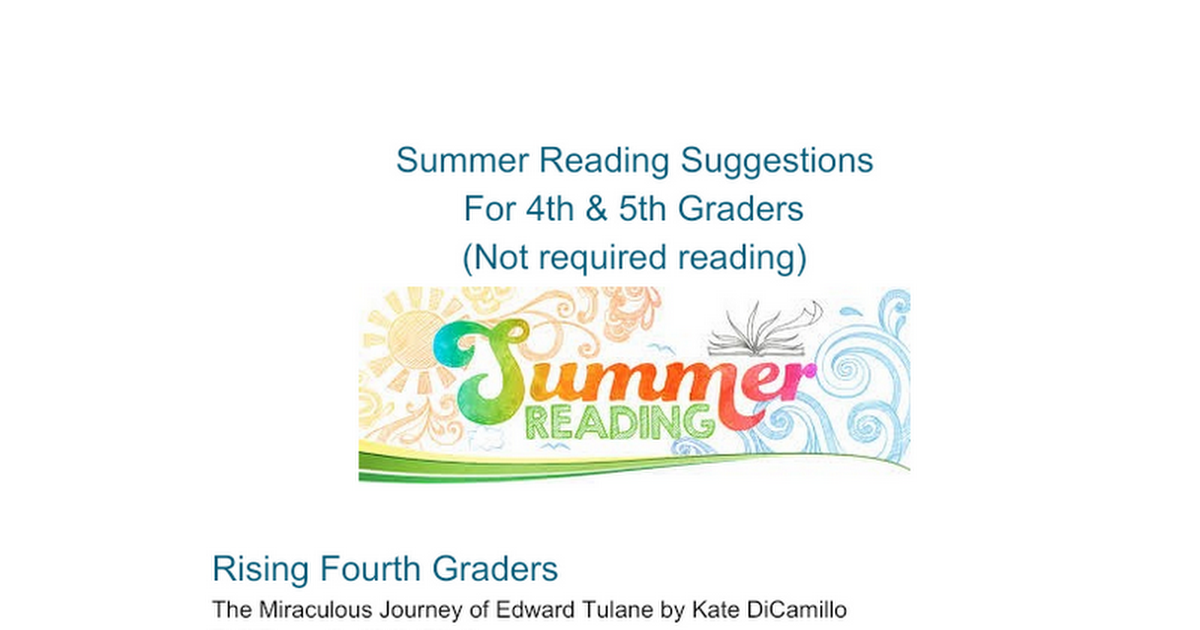Summer Reading 4 & 5