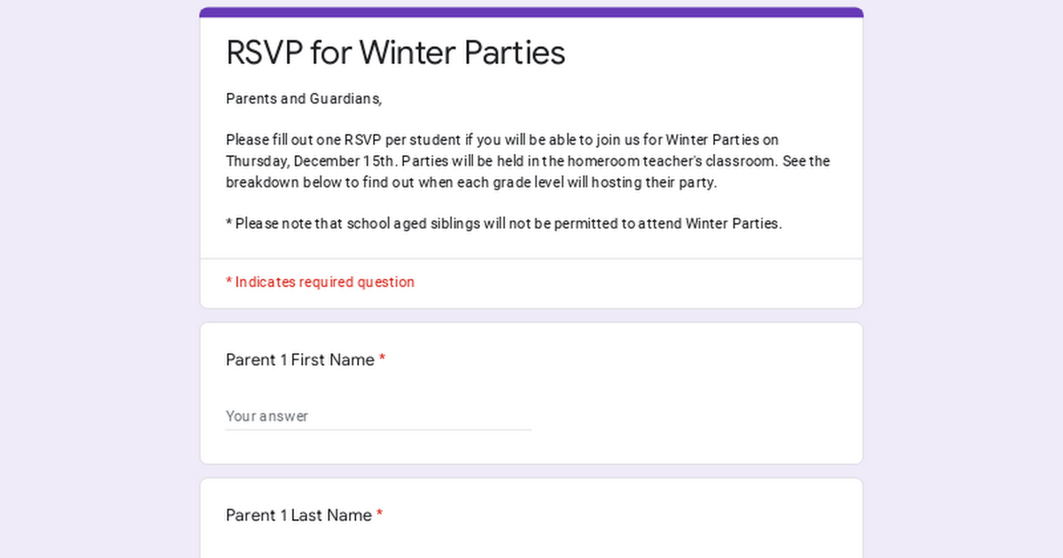 RSVP for Winter Parties