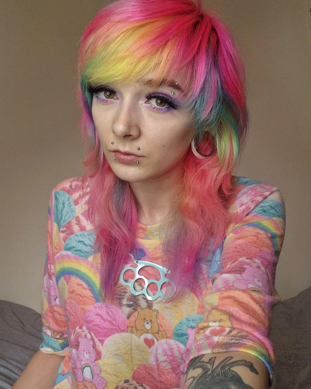 Multi-colored Hair Emo Girl