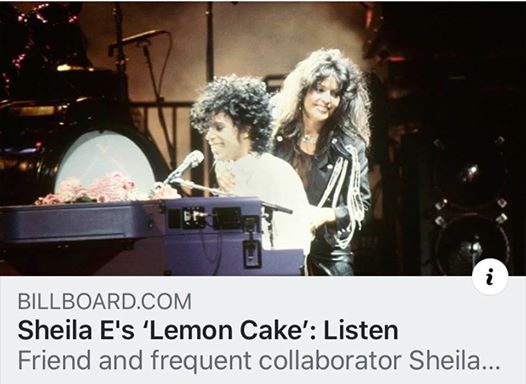 Image may contain: 2 people, possible text that says 'i BILLBOARD.COM Sheila E's 'Lemon Cake': Listen Friend and frequent collaborator Sheila...'