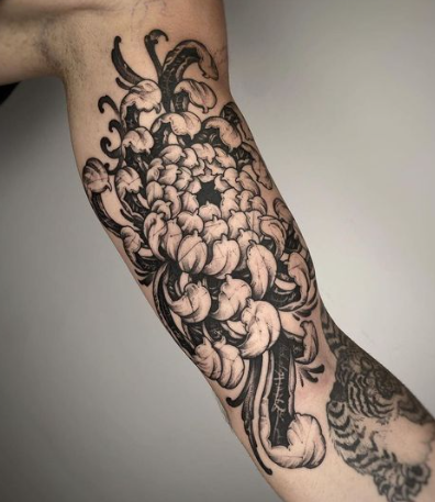Pretty Big Chrysanthemum Tattoo
