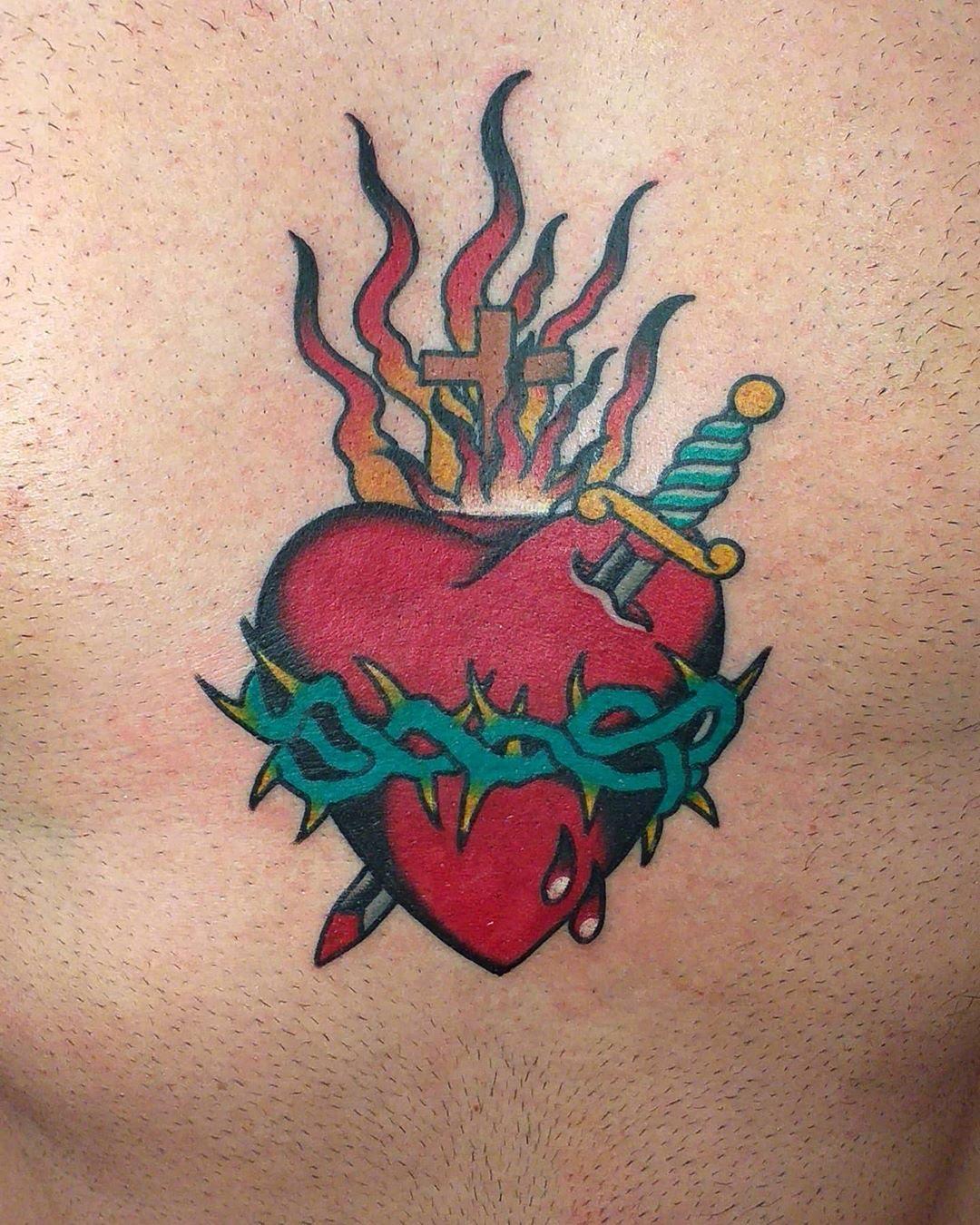 UPDATED] 44 Sacred Heart Tattoo Designs