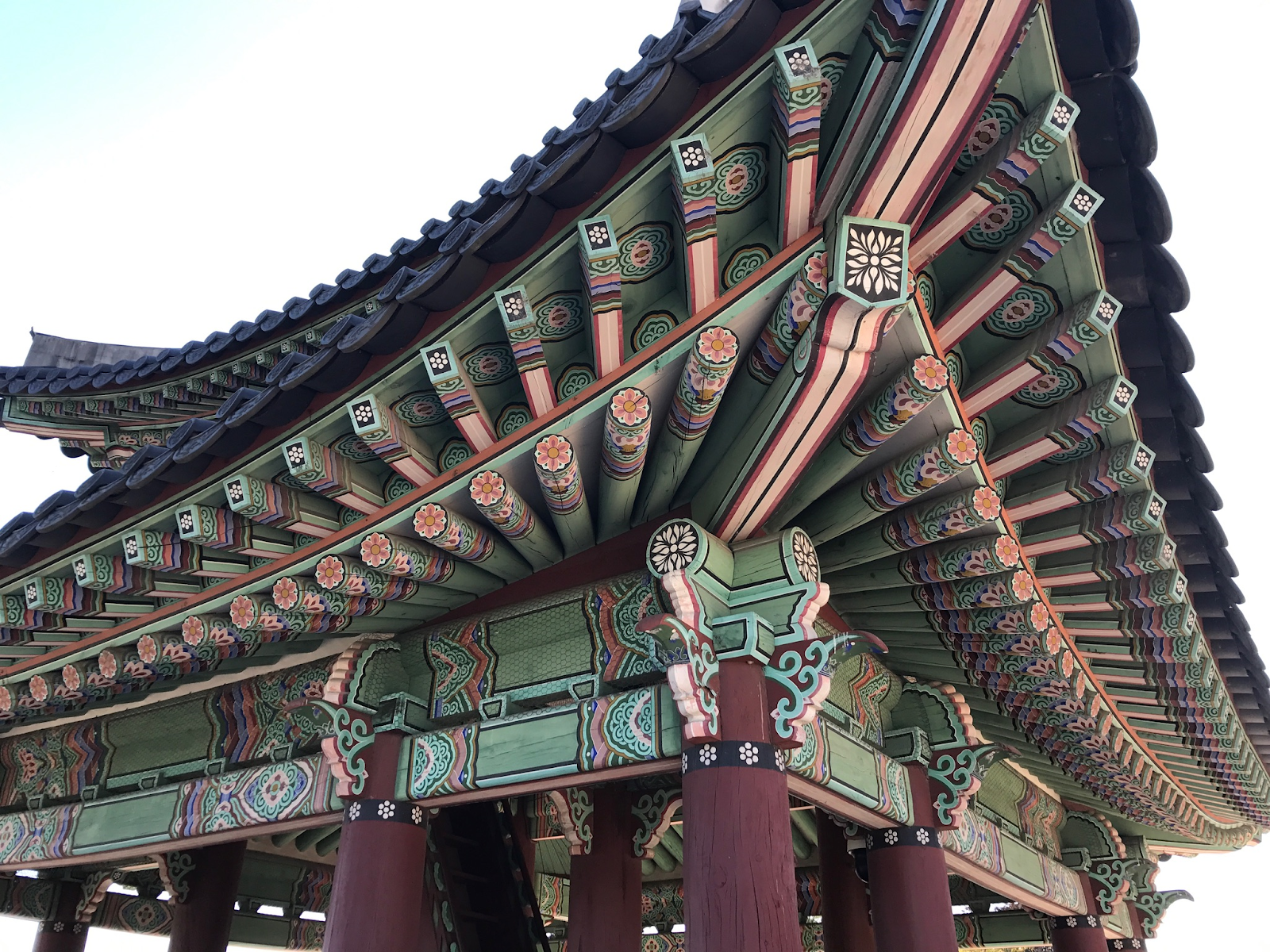 An incredible close-up photograph of Korea's historical architecture style.