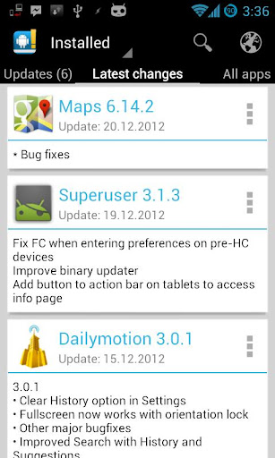 Changelog Droid Premium apk