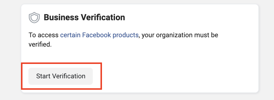 Facebook Business Verification