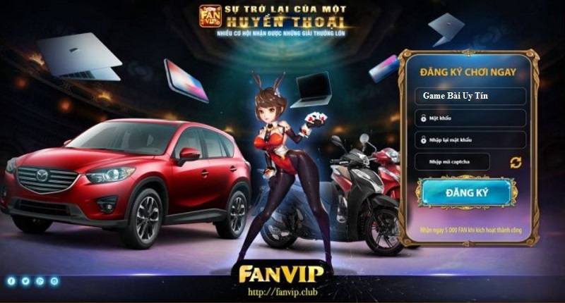 Đăng ký tài khoản nhanh chóng tại cổng game Fanvip Club