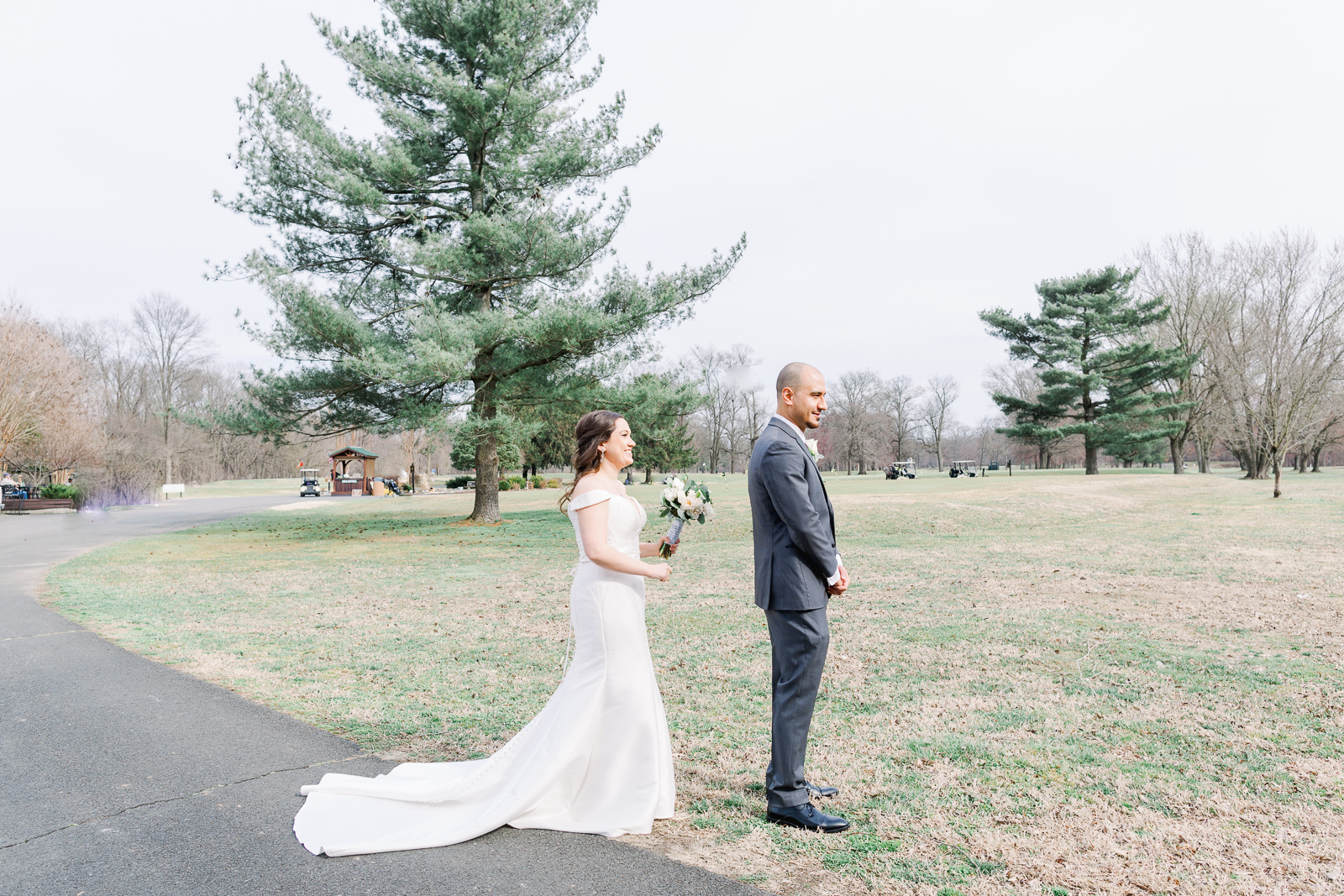 First look bride and groom