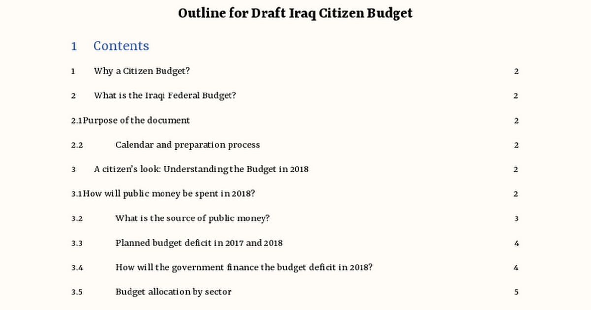 June 25 Iraqi citizen budget
