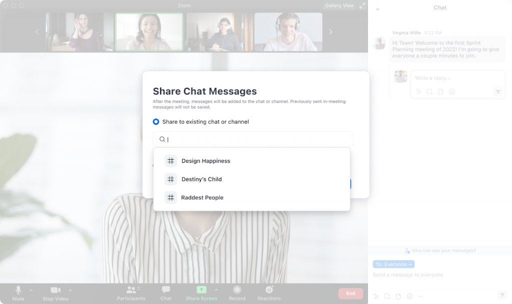 Share in-meeting chat
