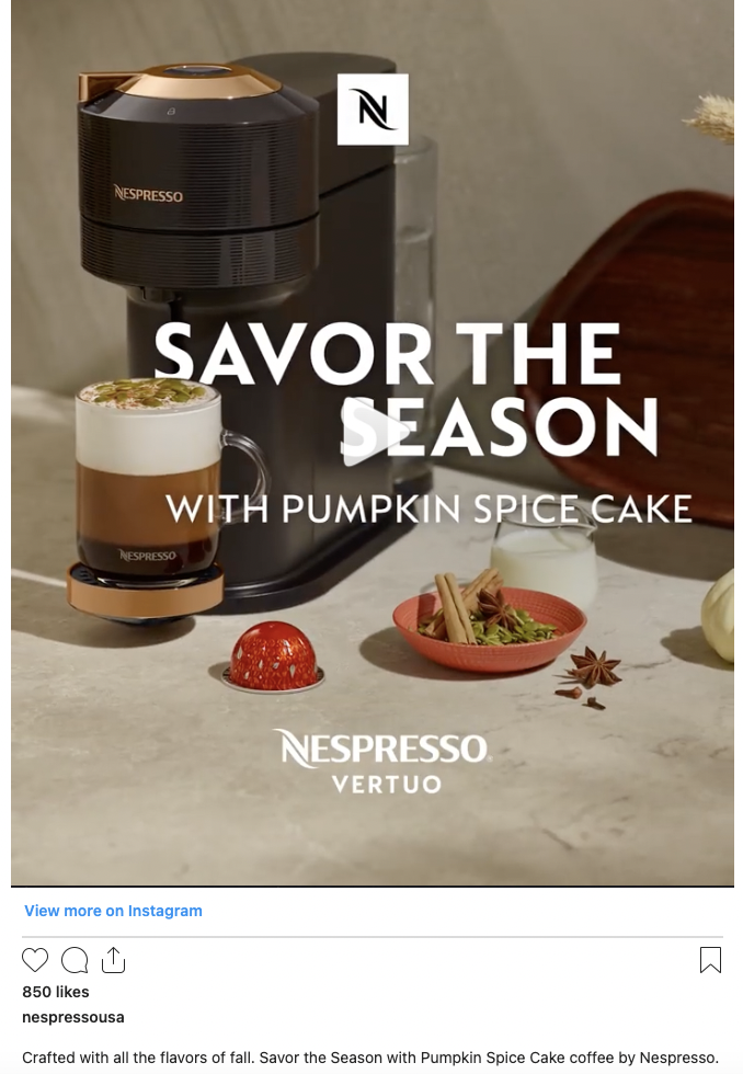 Instagram Ad from Nespresso