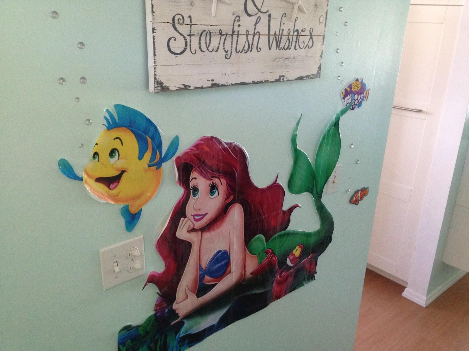 Homemade little mermaid poster for entry hall