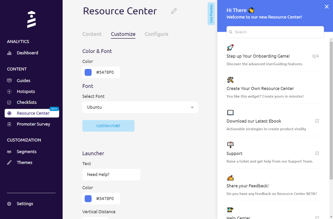 interactive user manual resource centers
